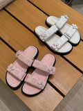 SANDALES ROSE/BLANC
