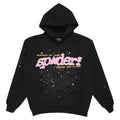 Sweat à capuche "Sp5der" noir/rose