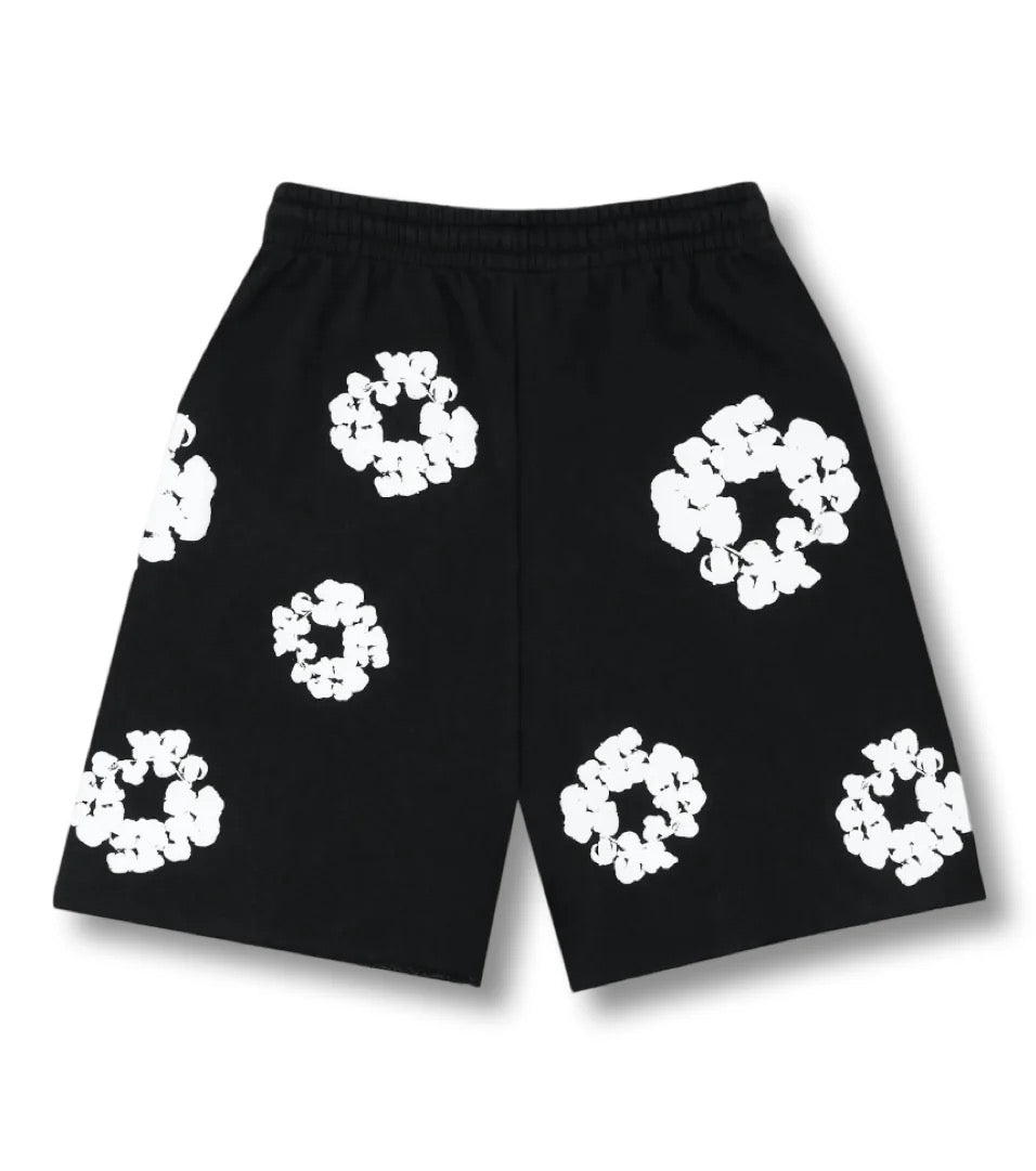 Shorts "Fleur" noirs