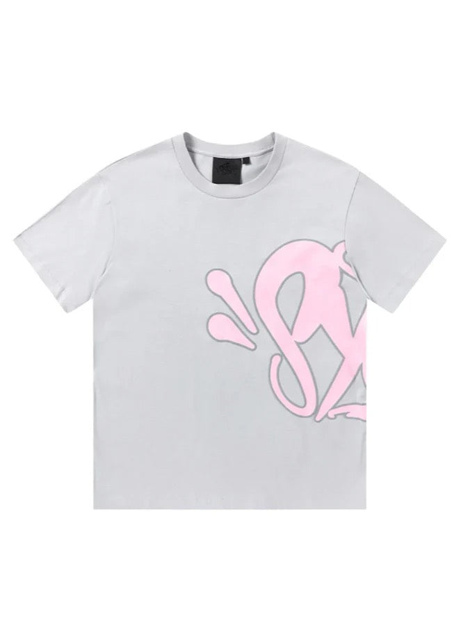 Ensemble court "Graffiti" gris/rose