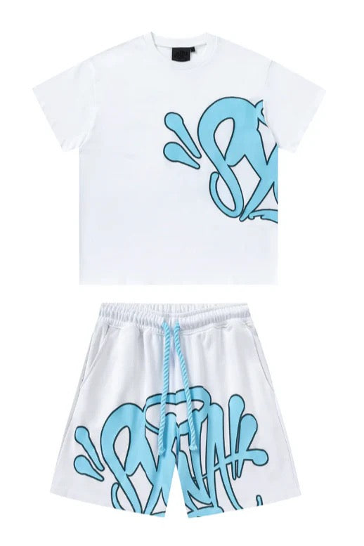 Ensemble court "Graffiti" bleu
