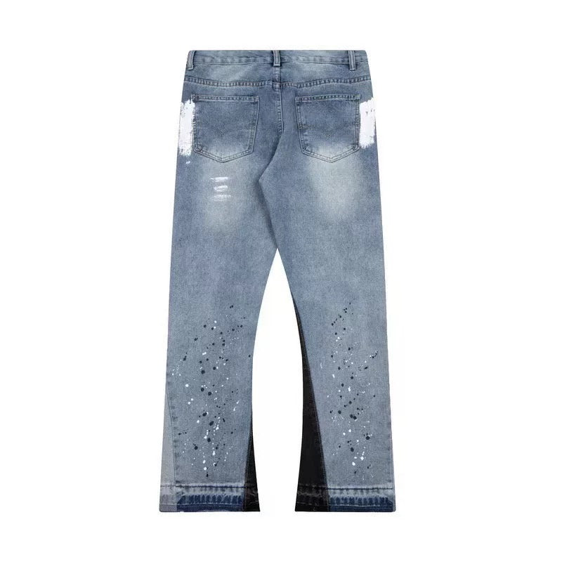 "Painted" Flared Denim