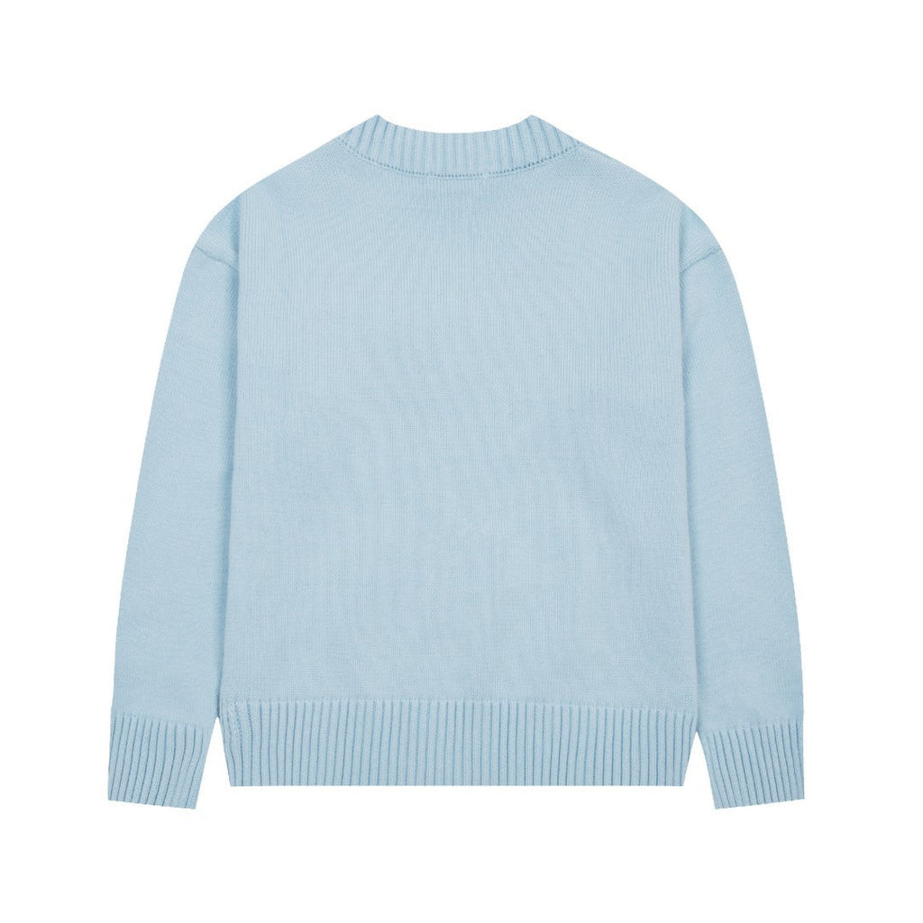 « Cœur » – Pull bleu clair bébé